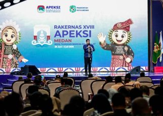 Gubernur Sumut, Bobby Nasution, pada Rakernas Apeksi