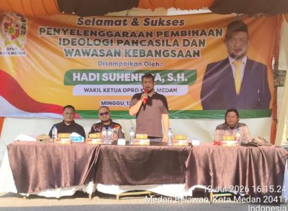 Wakil Ketua DPRD Kota Medan, Hadi Suhendra, gelar Wasbang di Medan Belawan