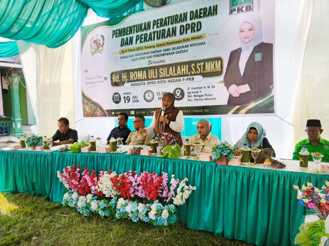 Wakil Ketua Fraksi Hanura-PKB DPRD Medan, Roma Uli Silalahi, gelar Sosper VII TA 2026 di Marelan 1