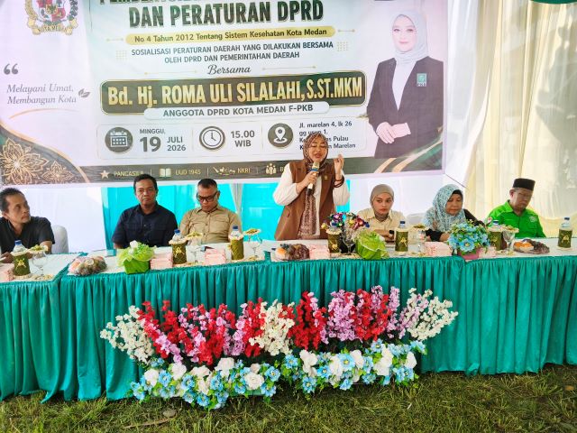 Wakil Ketua Fraksi Hanura-PKB DPRD Medan, Roma Uli Silalahi, gelar Sosper VII TA 2026 di Marelan 2