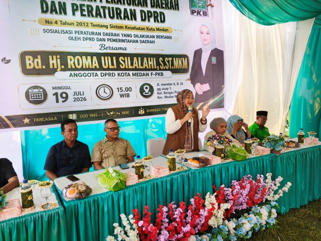 Wakil Ketua Fraksi Hanura-PKB DPRD Medan, Roma Uli Silalahi, gelar Sosper VII TA 2026 di Marelan 3