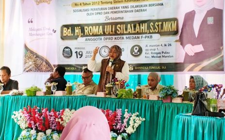 Wakil Ketua Fraksi Hanura-PKB DPRD Medan, Roma Uli Silalahi, gelar Sosper VII TA 2026 di Marelan