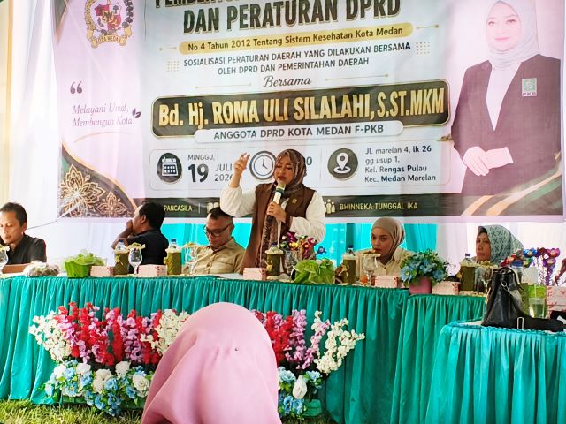 Wakil Ketua Fraksi Hanura-PKB DPRD Medan, Roma Uli Silalahi, gelar Sosper VII TA 2026 di Marelan