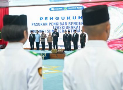 Gubernur Sumut, Bobby Nasution, kukuhkan Paskibraka 2026
