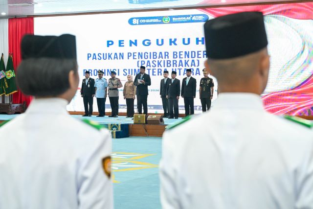 Gubernur Sumut, Bobby Nasution, kukuhkan Paskibraka 2026