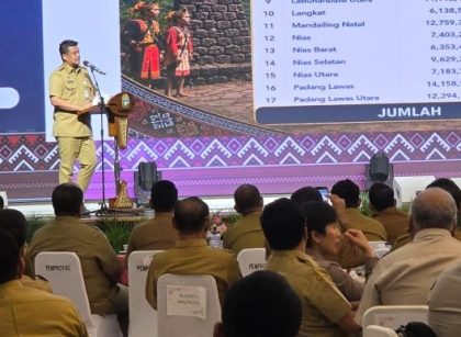 Gubernur Sumut, Bobby Nasution, pada Rakor Optimalisasi PAD