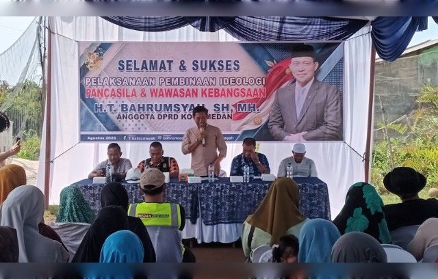 Ketua Fraksi PAN-Perindo DPRD Medan, T. Bahrumsyah, melaksanakan Pembinaan Ideologi Pancasila & Wasbang di Medan Belawan