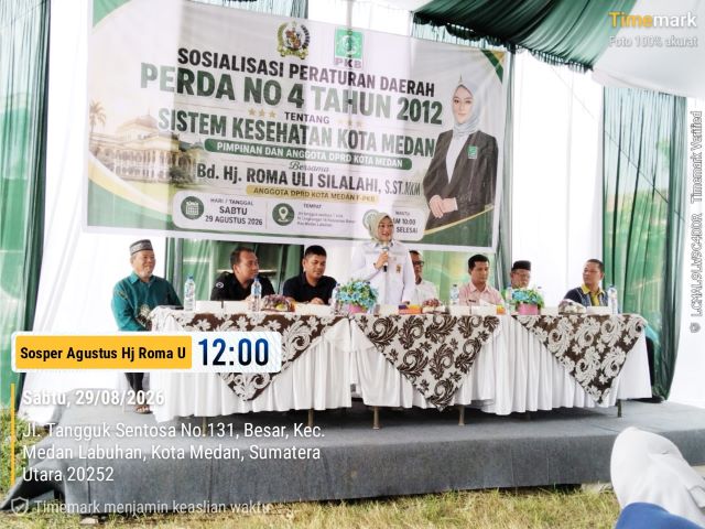 Wakil Ketua Fraksi Hanura-PKB DPRD Medan, Roma Uli Silalahi, gelar Sosper VIII TA 2026 di Medan Labuhan 1