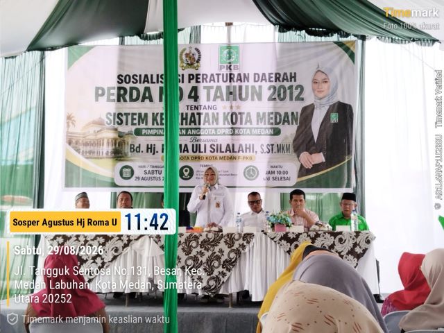 Wakil Ketua Fraksi Hanura-PKB DPRD Medan, Roma Uli Silalahi, gelar Sosper VIII TA 2026 di Medan Labuhan