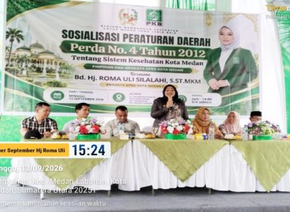 Anggota DPRD Medan Fraksi Hanura-PKB, Roma Uli Silalahi, gelar Sosper IX TA 2026 di Medan Labuhan