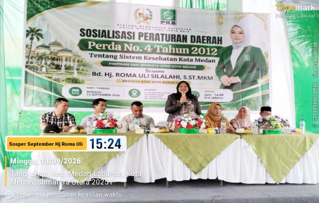 Anggota DPRD Medan Fraksi Hanura-PKB, Roma Uli Silalahi, gelar Sosper IX TA 2026 di Medan Labuhan