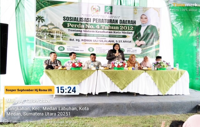 Anggota DPRD Medan Fraksi Hanura-PKB, Roma Uli Silalahi, gelar Sosper IX TA 2026 di Medan Labuhan_1