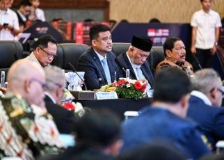 Gubernur Sumut, Bobby Nasution, di IMT GT Rakor Gubernur di Medan