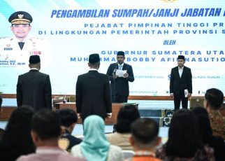 Gubernur Sumut, Bobby Nasution, lantik 3 pejabat eselon II