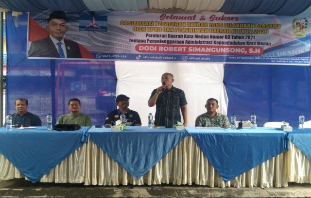 Wakil Ketua Fraksi Demokrat DPRD Medan, Dodi R Simangunsong, gelar Sosper IX TA 2026 di Medan Kota 1